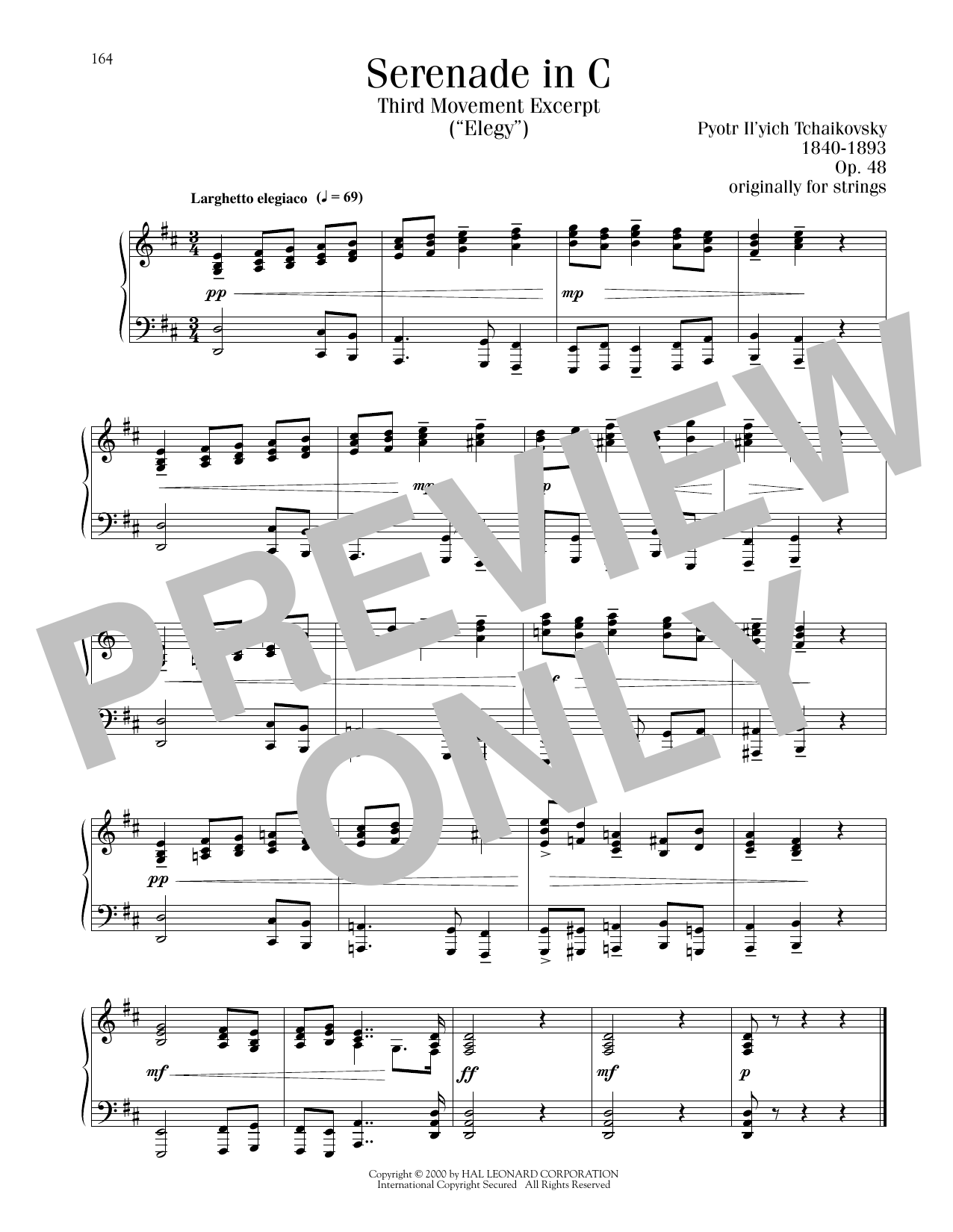 Produktbild zu: Serenade In C, Op. 48, Third Movement ("Elegy") Excerpt