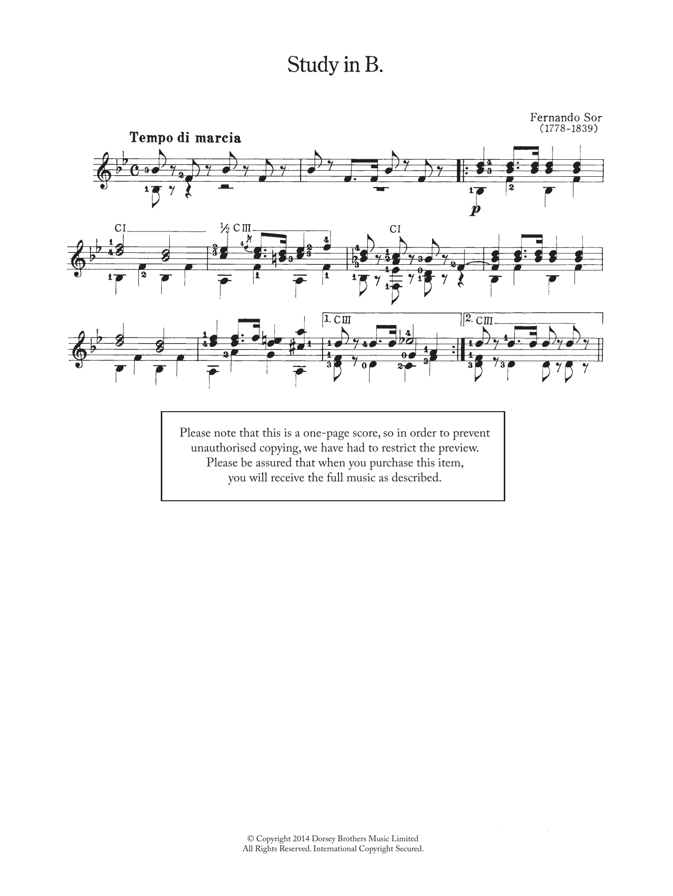 Product gallery: Page 1 of 1 Study In B, Fernando Sor