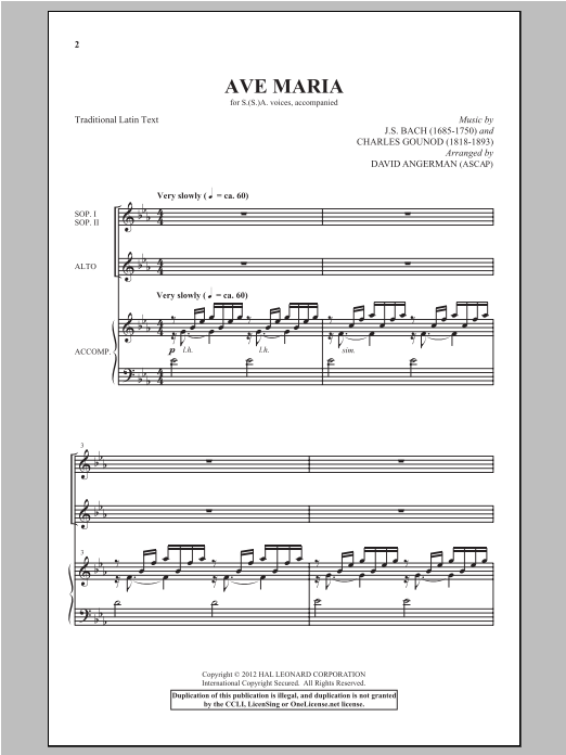 Produktgalerie: Seite 1 von 1 Ave Maria (arr. David Angerman), Johann Sebastian Bach, Chor