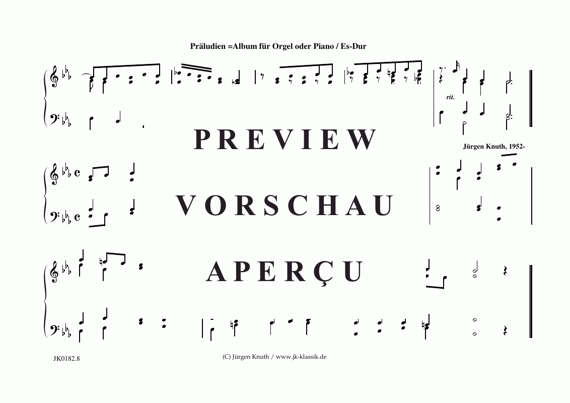 Produktgalerie: Seite 9 von 11 Präludien Es-Dur , , (Orgel/Klavier Solo)