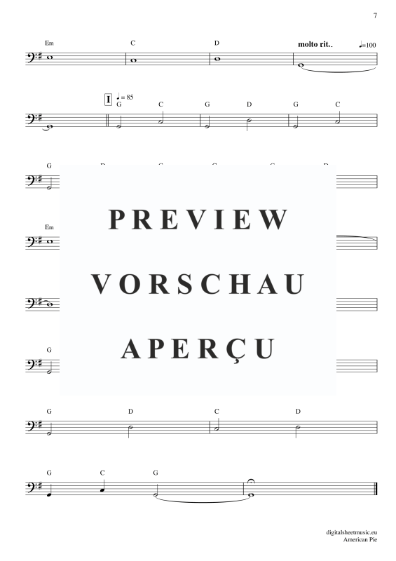 Product gallery: Page 8 of 8 American Pie , Mc Lean, Don, Bass Guitar