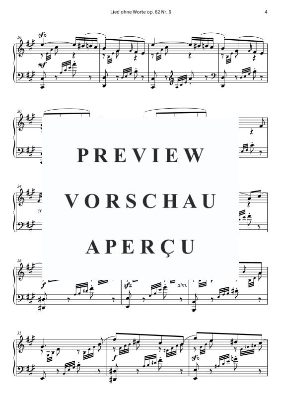 Product gallery: Page 6 of 9 Lied ohne Worte op. 62 Nr. 6, , Solo Piano