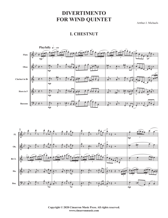 Produktbild zu: Divertimento for Wind Quintet Arthur J. Michaels