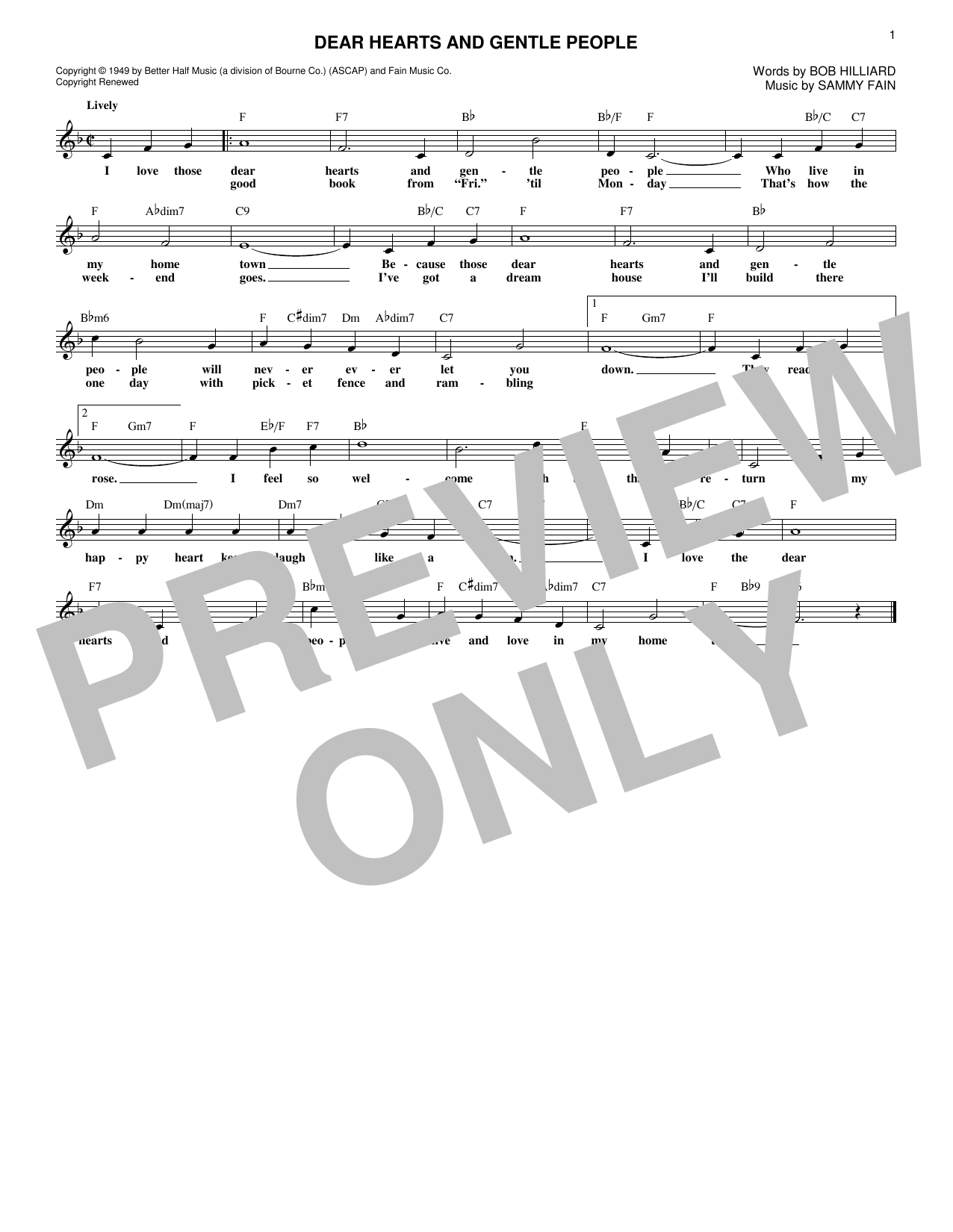 Product gallery: Page 1 of 1 Dear Hearts And Gentle People, Sammy Fain