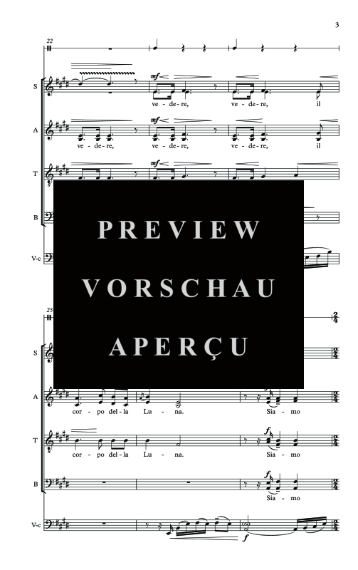 Produktgalerie: Seite 6 von 11 Body of the Moon, , Solo Gesang, Gemischter Chor, Violoncello und Trommel