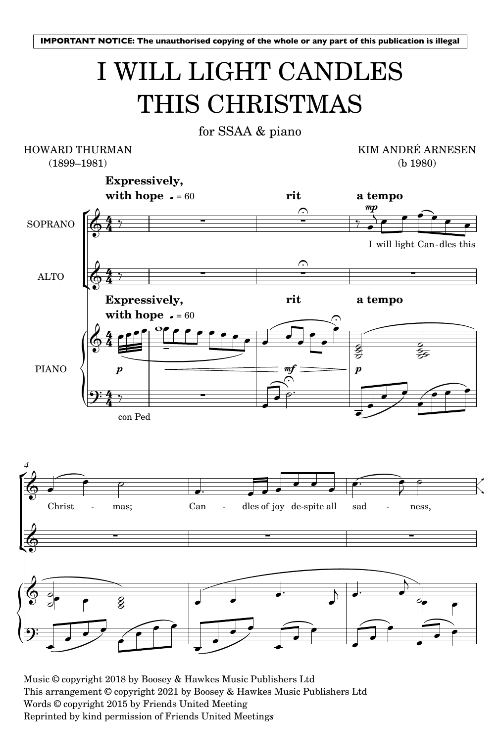 Produktgalerie: Seite 1 von 1 I Will Light Candles This Christmas, Kim Andre Arnesen, Chor