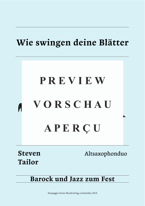 Product gallery: Page 2 of 7 Wie swingen deine Blätter - aus dem Album Barock und Jazz zum Fest, , (alto saxophone duet)