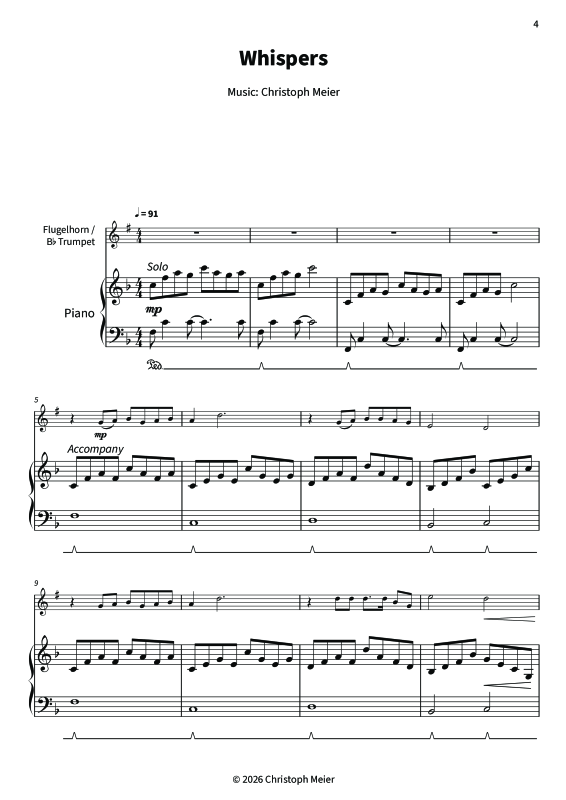 gallery: Ten Gentle Melodies For Weddings, Church And Other Occasions, , Trompete in B und Klavier