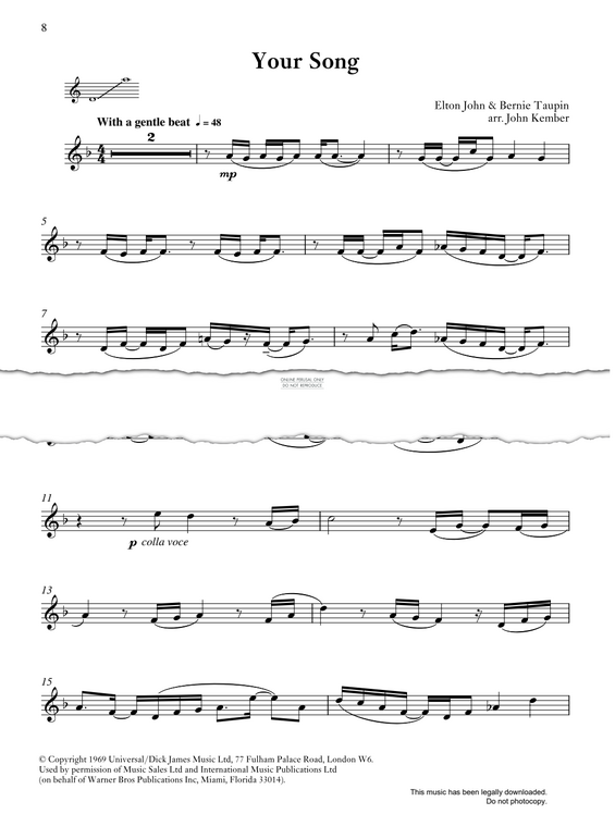 Produktgalerie: Seite 1 von 1 Your Song, Elton John, Klavier, Trompete