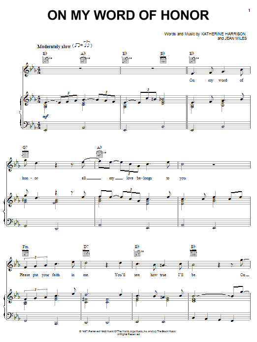 Produktgalerie: Seite 1 von 1 On My Word Of Honor, The Platters, Gesang, Gitarre, Klavier