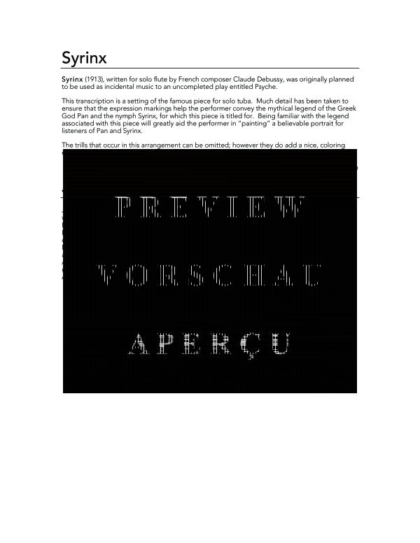 Product gallery: Page 6 of 7 Syrinx, , (Tuba Solo)