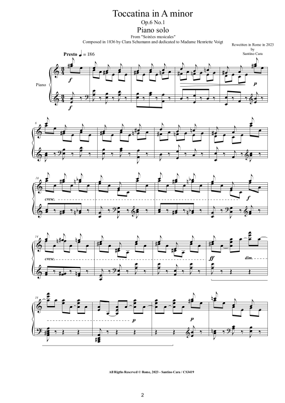 Product picture to: Toccatina in A-Moll Op. 6 No. 1Clara Schumann