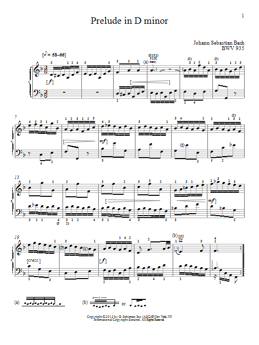 Produktgalerie: Seite 1 von 1 Prelude In D Minor, BMV 935, Johann Sebastian Bach, Klavier
