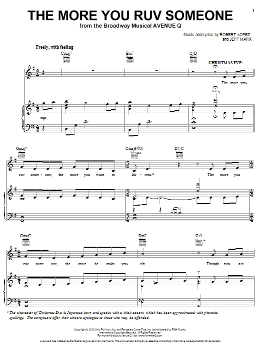 Produktbild zu: The More You Ruv Someone (from Avenue Q)