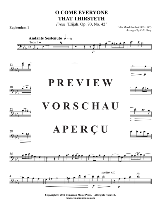 Product gallery: Page 4 of 9 O Come Everyone That Thirsteth , , (2x Baritone, 2x Tuba)