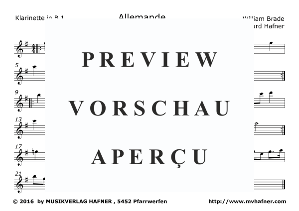 Product gallery: Page 7 of 11 Allemande, , (Clarinet Quintet)