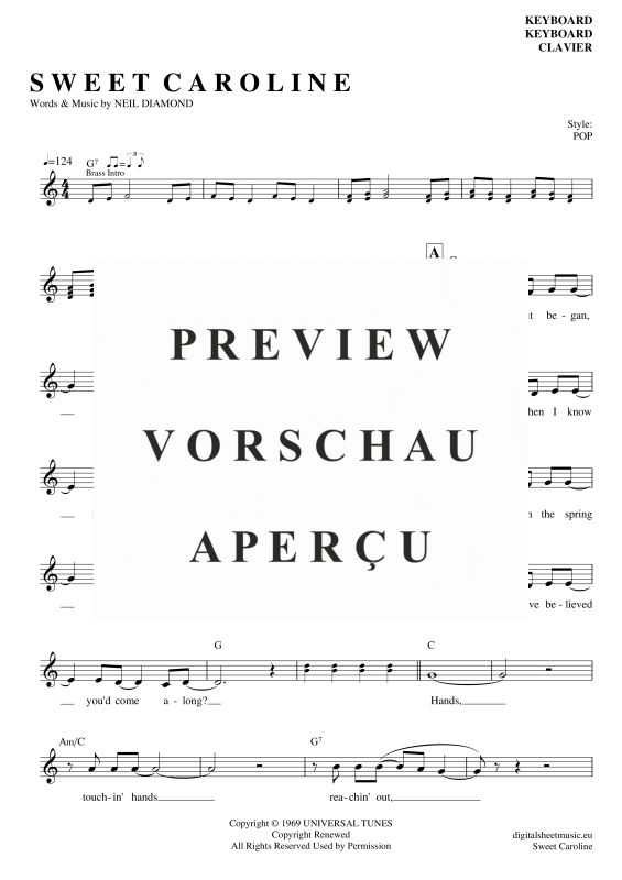 Product gallery: Page 2 of 7 Sweet Caroline , Diamond, Neil, (Keyboard)