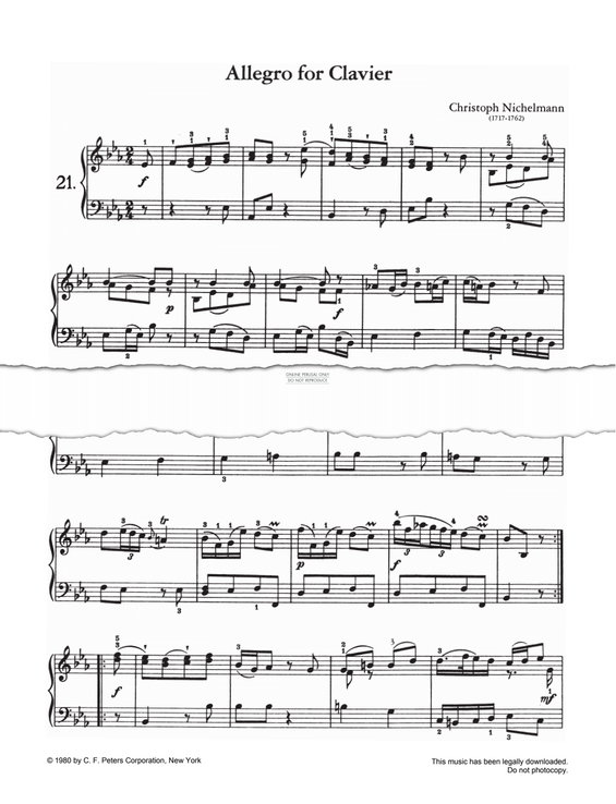 Produktgalerie: Seite 1 von 1 Allegro for Clavier, Christoph Nichelmann, Klavier