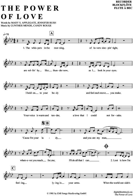 Product gallery: Page 1 of 4 The Power of Love , Rush, Jennifer, (recorder)