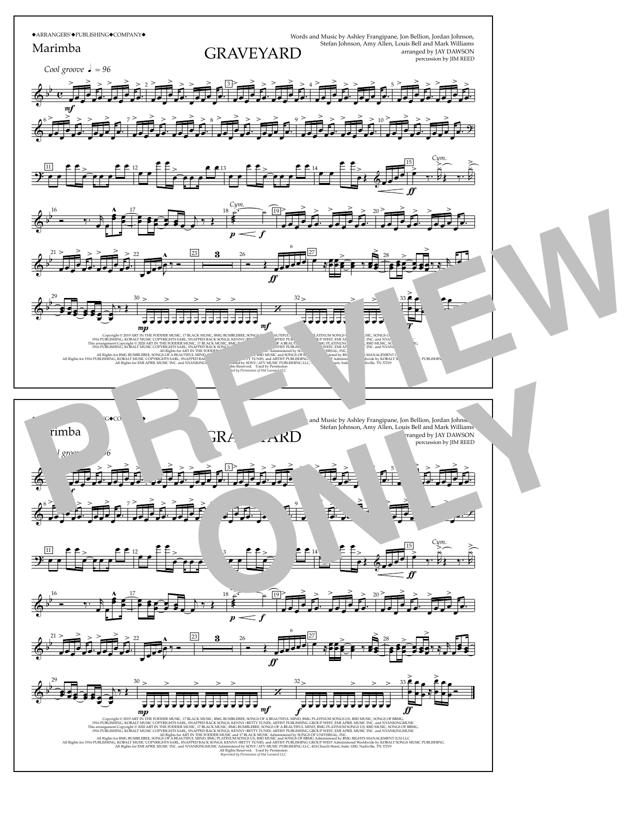 Produktbild zu: Graveyard (arr. Jay Dawson) - Marimba