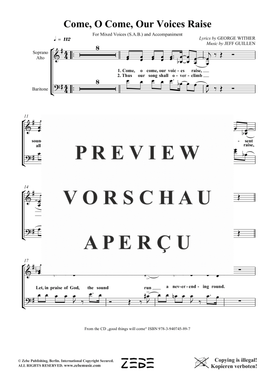 Produktgalerie: Seite 3 von 11 Come, O Come, Our Voices Raise, , Gemischter Chor SAB und Klavier
