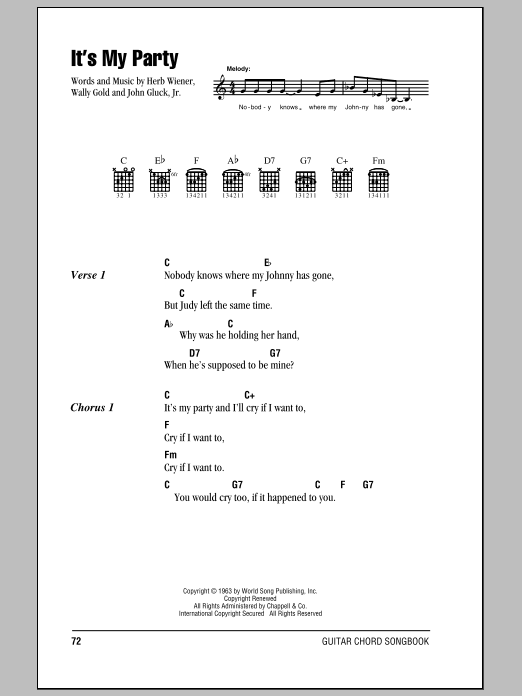 Produktgalerie: Seite 1 von 1 It's My Party, Lesley Gore, Gitarre