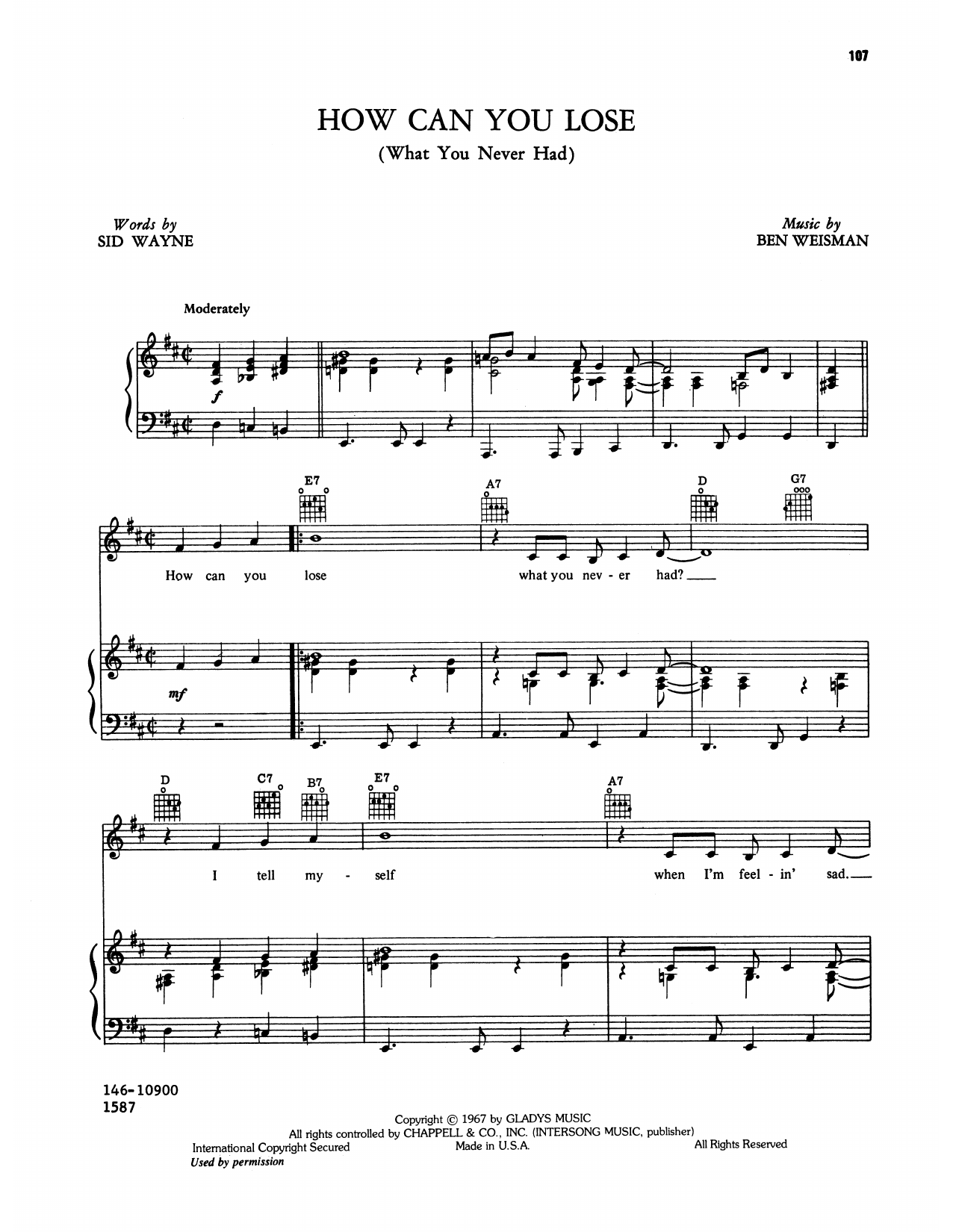Produktgalerie: Seite 1 von 1 How Can You Lose, Elvis Presley, Gesang, Gitarre, Klavier