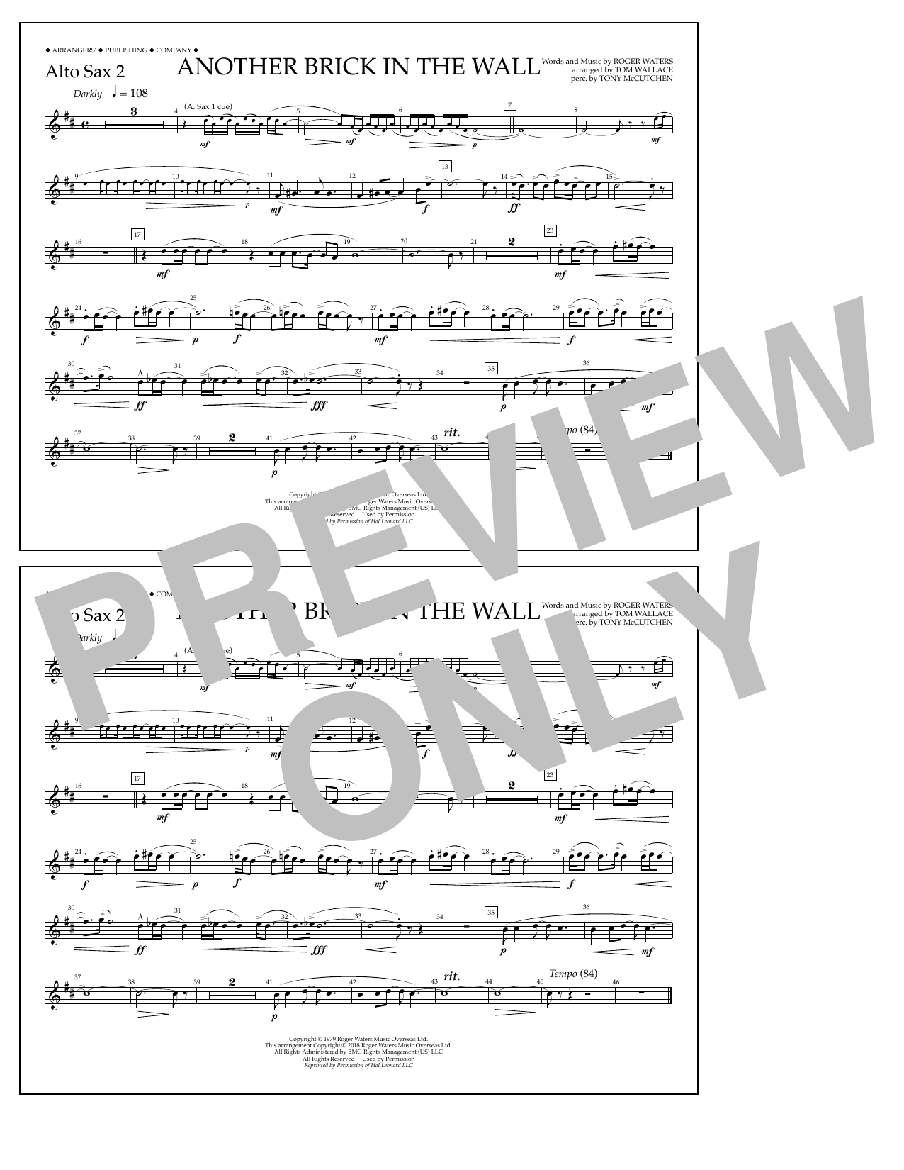 Produktbild zu: Another Brick in the Wall - Alto Sax 2