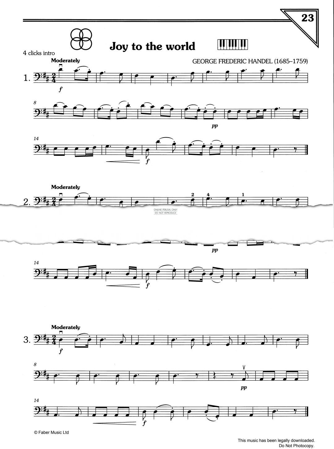 Produktgalerie: Seite 1 von 1 Joy To The World, George Frideric Handel, Kontrabass