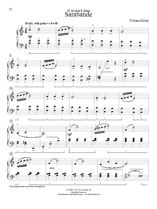 Produktgalerie: Seite 1 von 1 Sarabande, William Gillock, Klavier