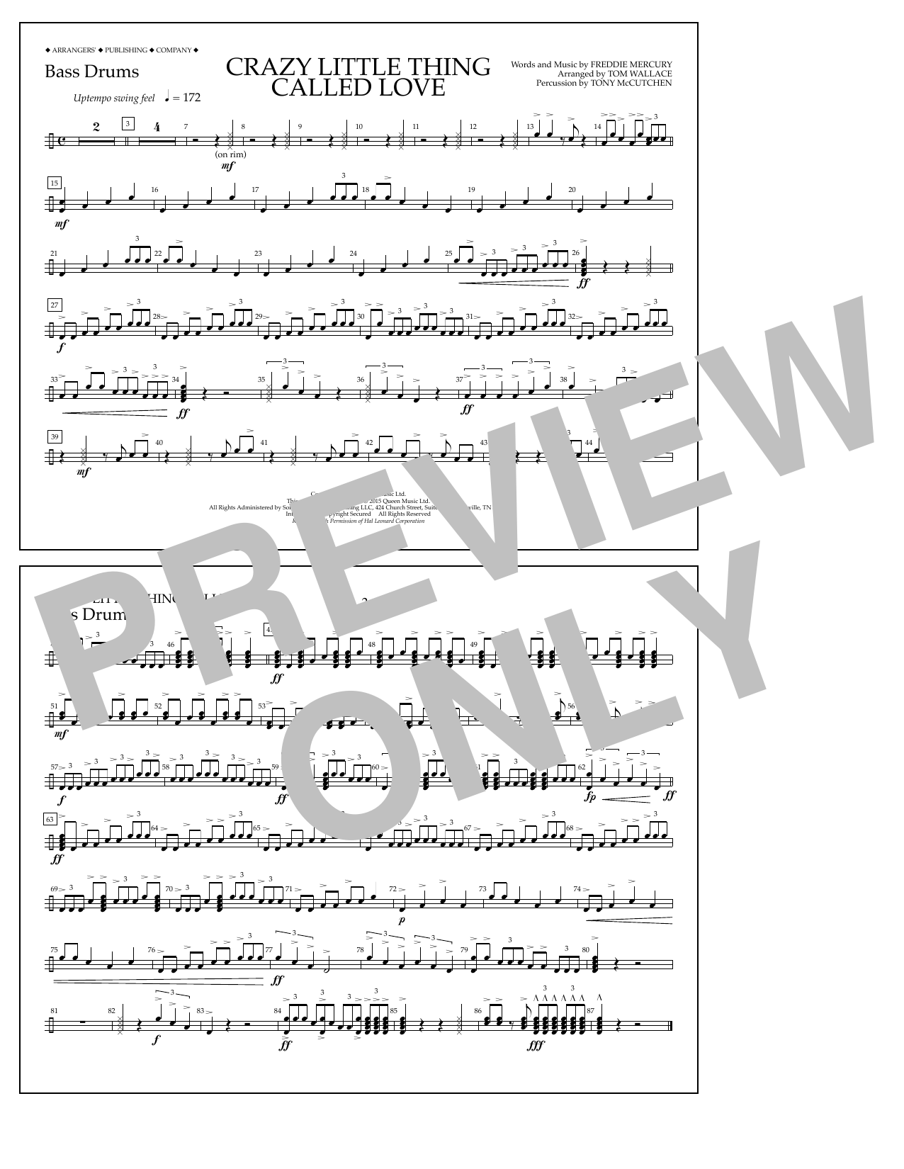 Produktbild zu: Crazy Little Thing Called Love - Bass Drums