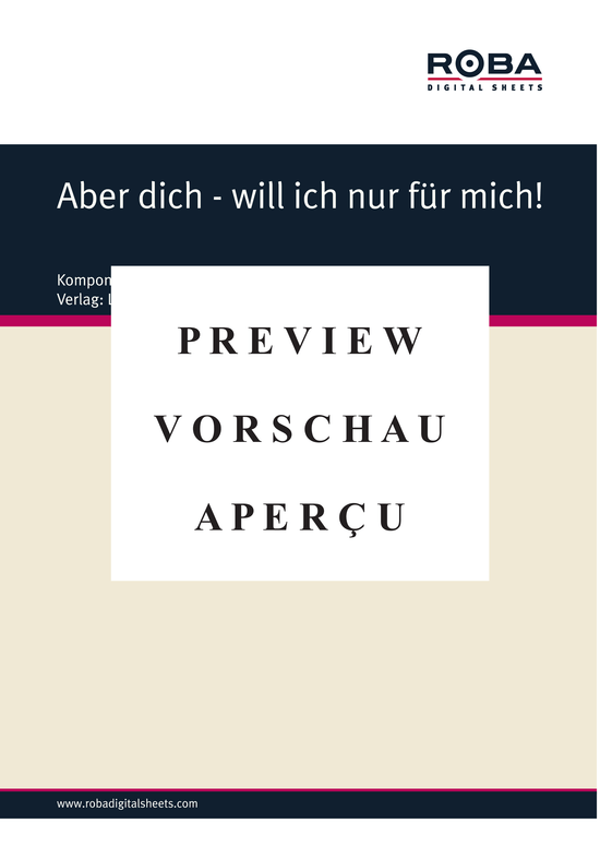 Product gallery: Page 2 of 3 Aber dich - will ich nur für mich , , Piano and Voice