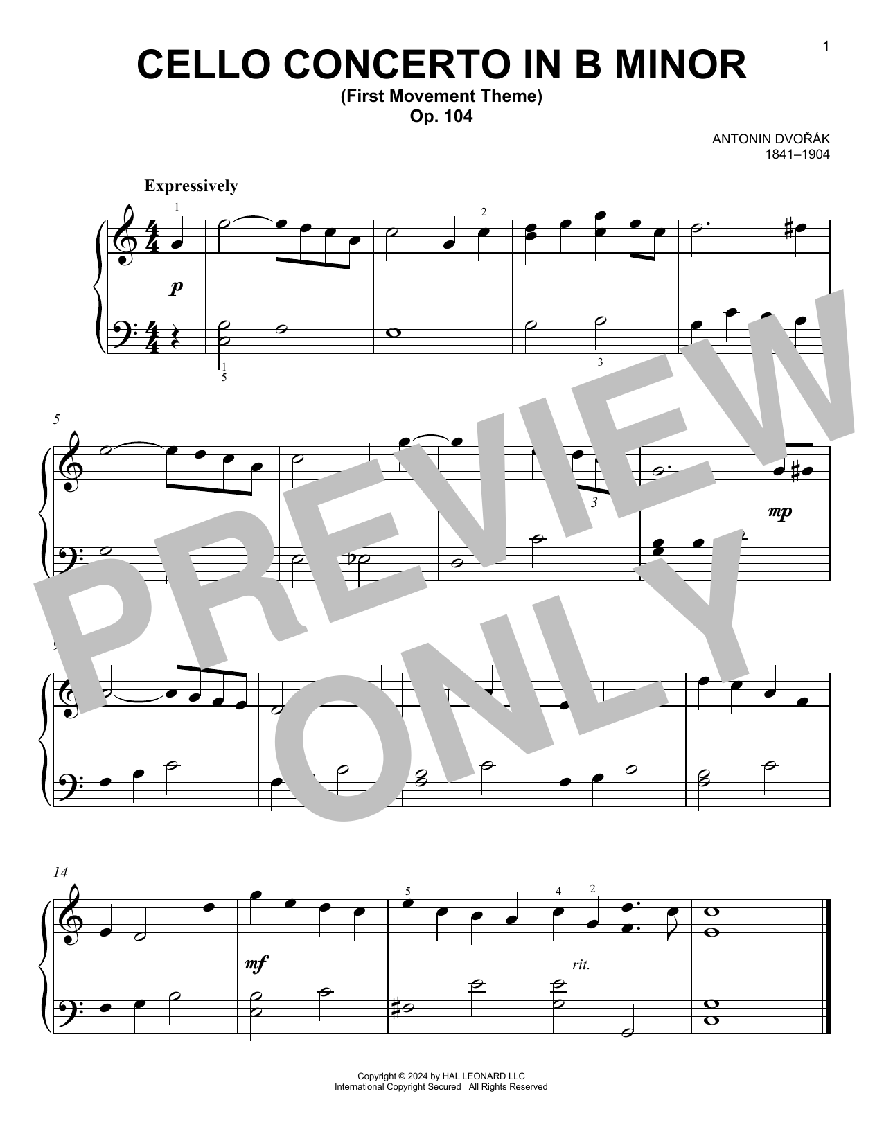 Produktbild zu: Cello Concerto In B Minor, Op. 104