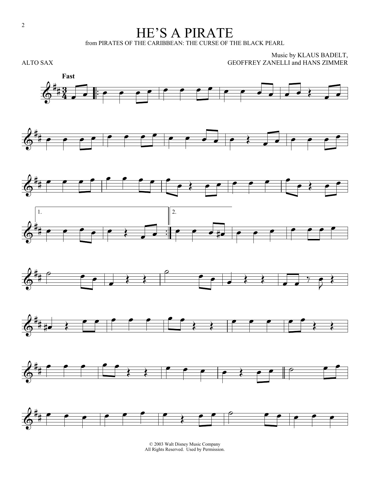 Product gallery: Page 1 of 1 He's A Pirate (from Pirates Of The Caribbean: The Curse of the Black Pearl), Klaus Badelt