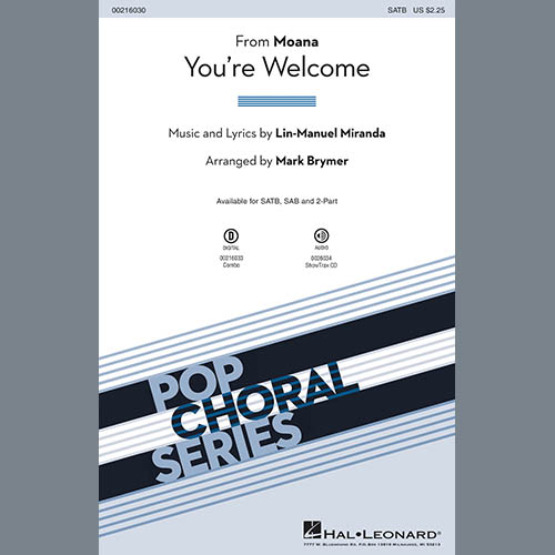 cover: You're Welcome (from Moana) (arr. Mark Brymer), Lin-Manuel Miranda