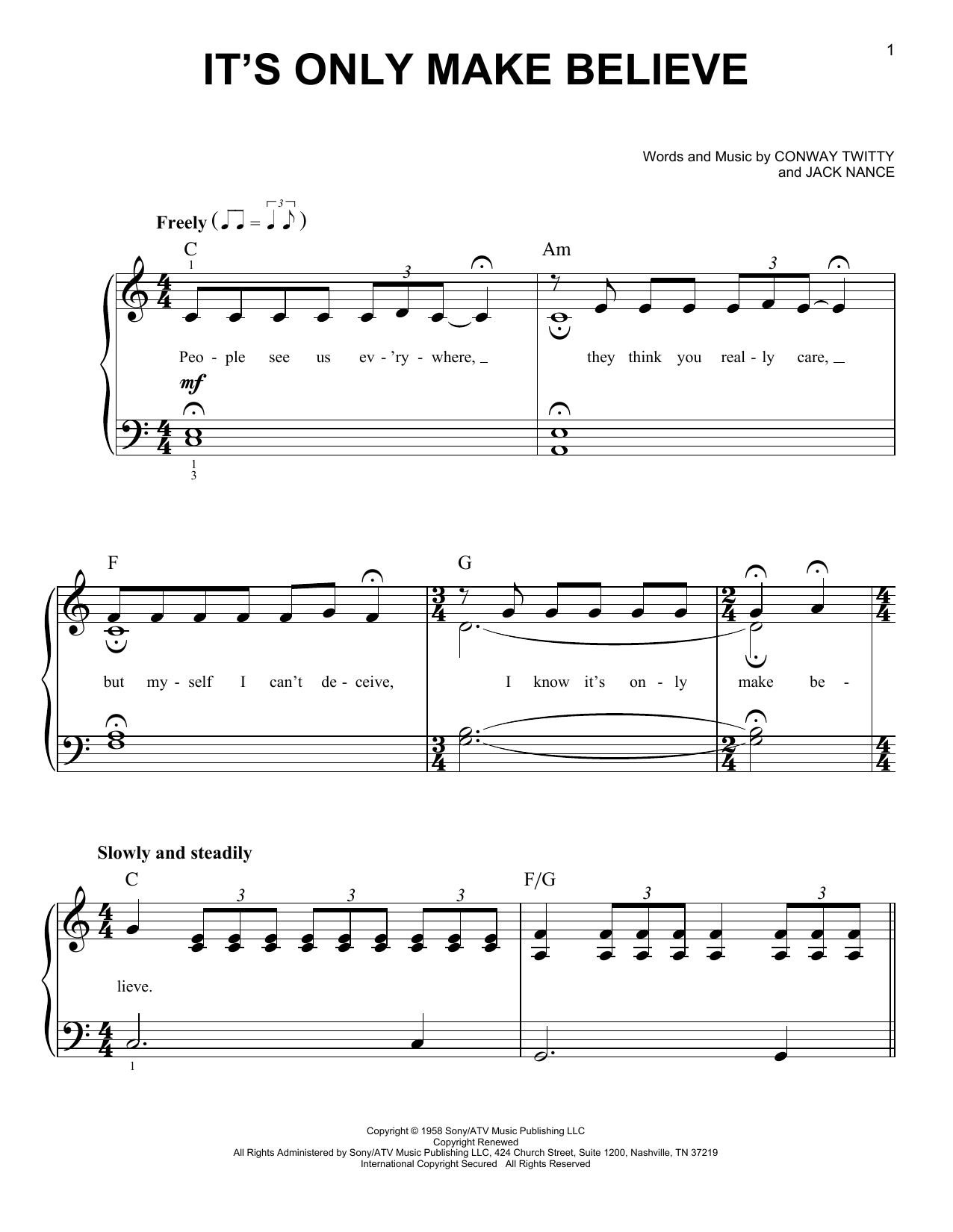 Produktgalerie: Seite 1 von 1 It's Only Make Believe, Conway Twitty, Klavier