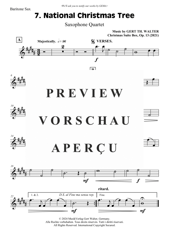 Produktgalerie: Seite 7 von 7 National Christmas Tree, , (Saxophon Quartett)