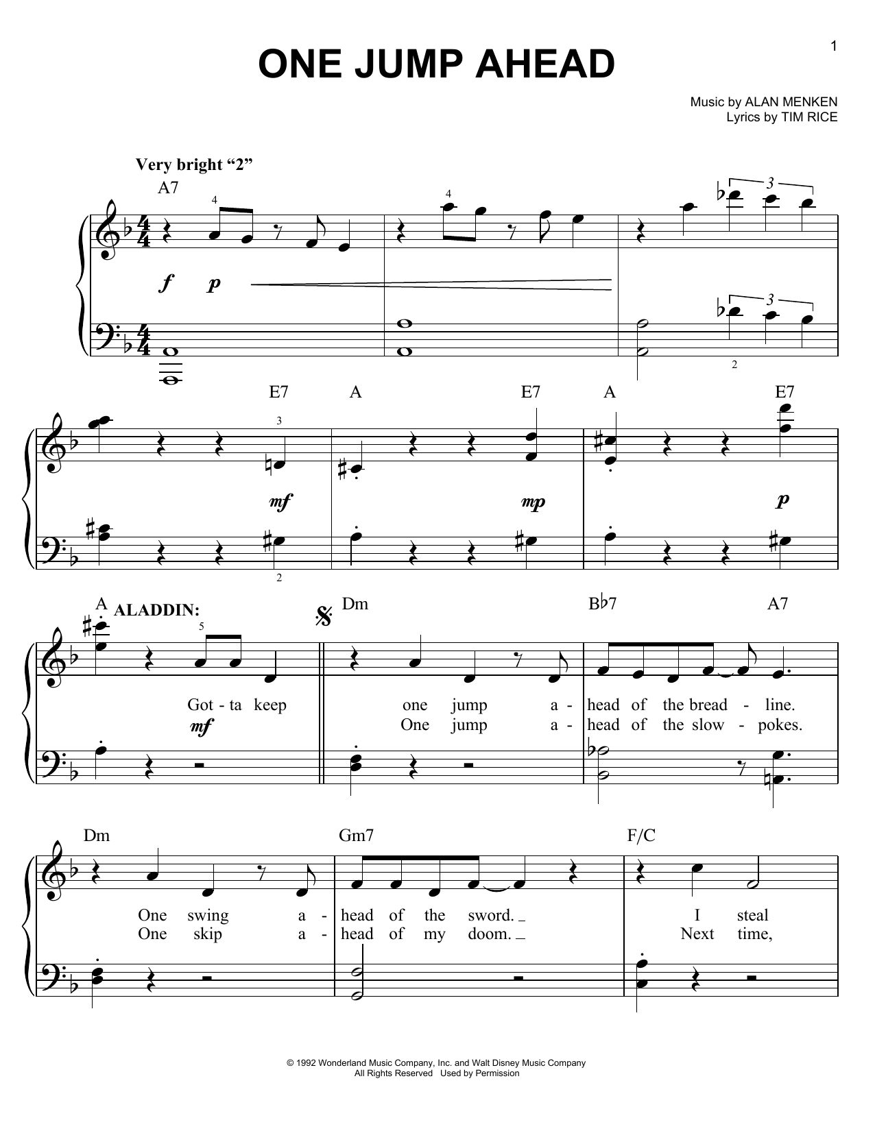 Produktbild zu: One Jump Ahead (from Aladdin: The Broadway Musical)