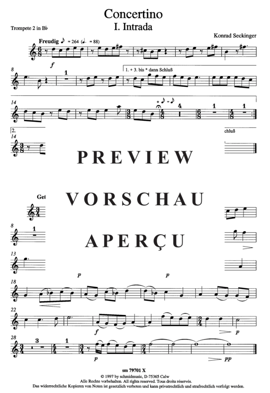 Produktgalerie: Seite 3 von 5 Concertino , , (Blechbläserquintett + Orgel) Trompete 2 in B