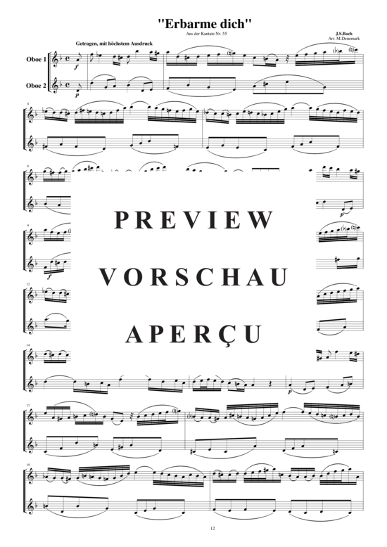 Product gallery: Page 2 of 3 Arie aus der Kantate Nr. 55 für zwei Oboen, , 