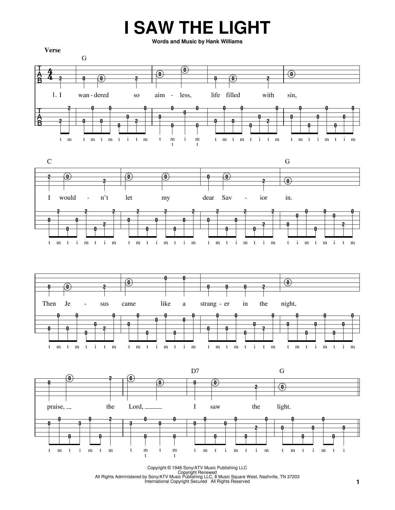 Produktgalerie: Seite 1 von 1 I Saw The Light, Hank Williams, Banjo