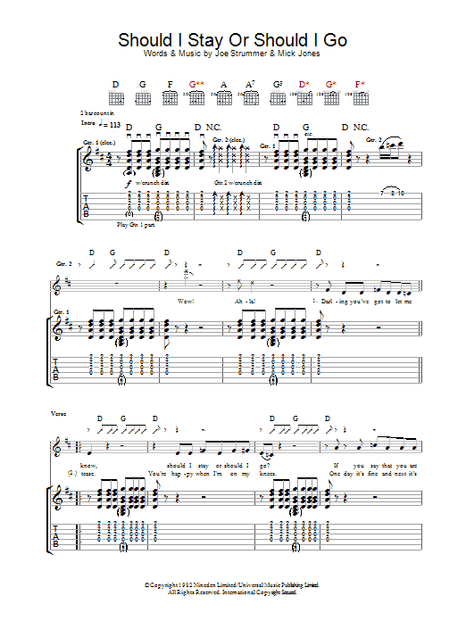 Produktgalerie: Seite 1 von 1 Should I Stay Or Should I Go, The Clash, Gitarre