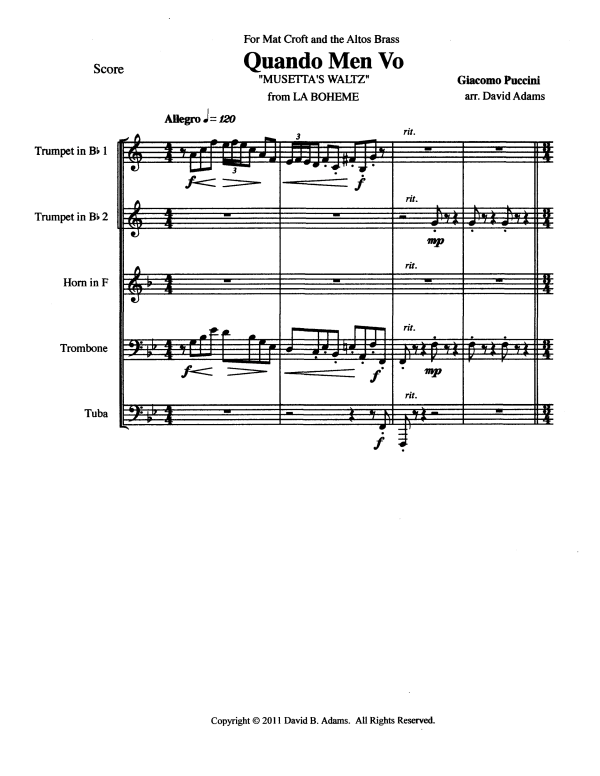 Product picture to: Musetta's WaltzGiacomo Puccini
