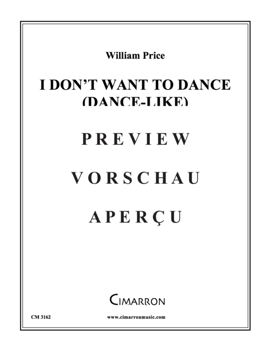 Product gallery: Page 2 of 8 I Don´t Want to Dance (dance-like) , ,  (clarinet in Bb, trumpet in C + piano)