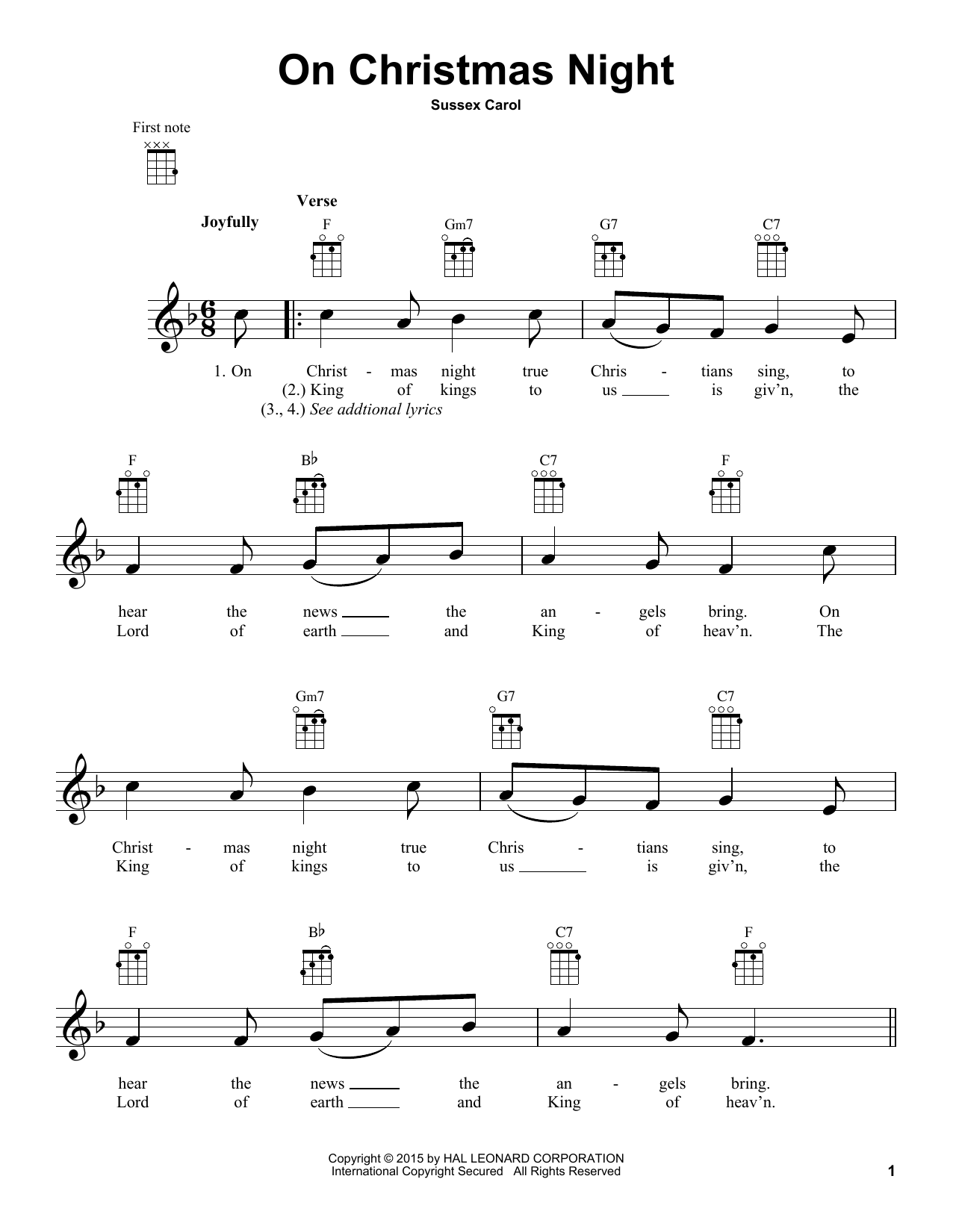 Product gallery: Page 1 of 1 On Christmas Night, Sussex Carol