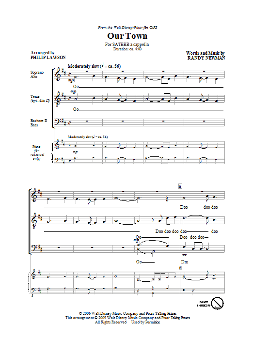 Produktbild zu: Our Town (from Cars) (arr. Philip Lawson)