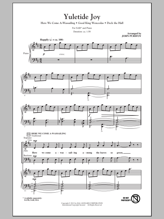Product gallery: Page 1 of 1 Yuletide Joy (Medley), John Purifoy