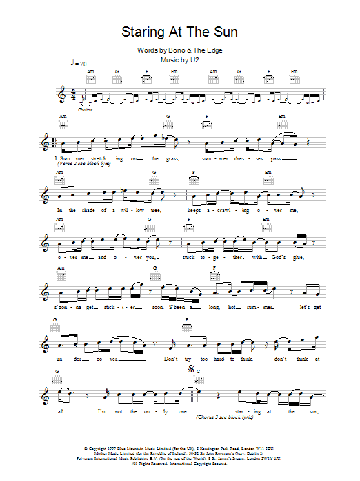 Produktgalerie: Seite 1 von 1 Staring At The Sun, U2, Melodieinstrument