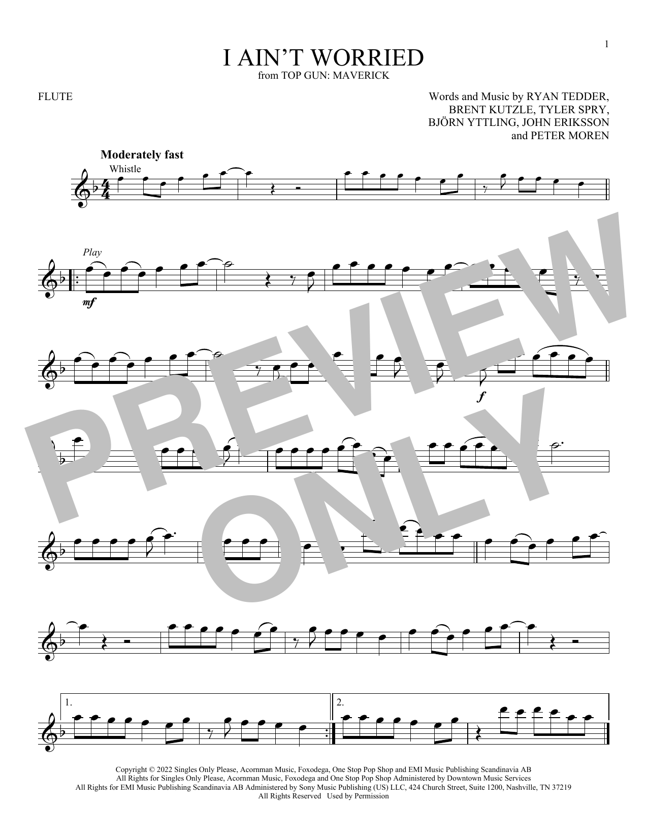 Product gallery: Page 1 of 1 I Ain't Worried (from Top Gun: Maverick), OneRepublic