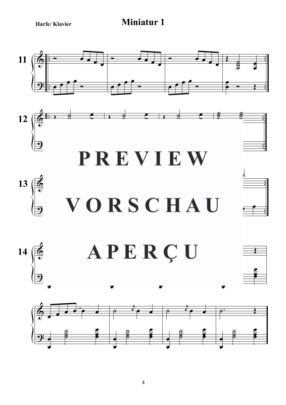 gallery: Miniatur 1, , (Variable instrumentation for harp/piano 1-4 strings)